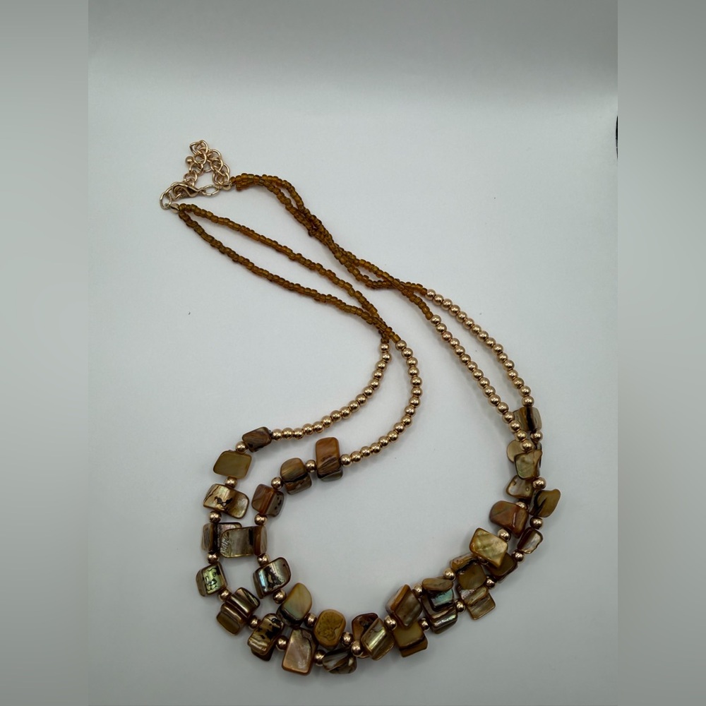 Elegant Brown and Gold Necklace - Picture 5 of 5